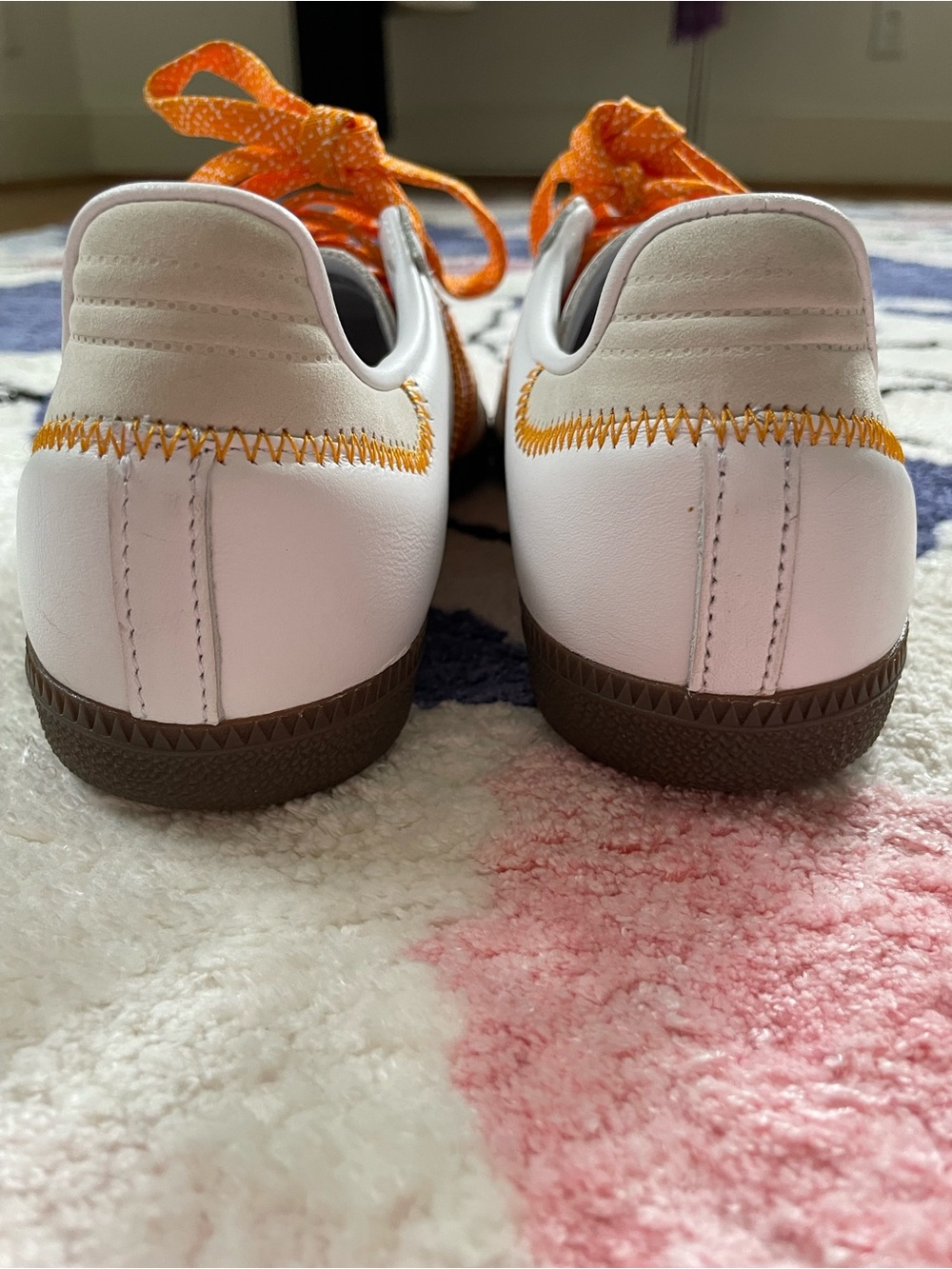 Adidas Samba OG shoes Cloud White / Eqt Orange / Off White IE6521 women's 6 - Picture 7 of 11